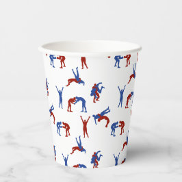Vasos De Papel Patrón de lucha grecorromana de estilo libre