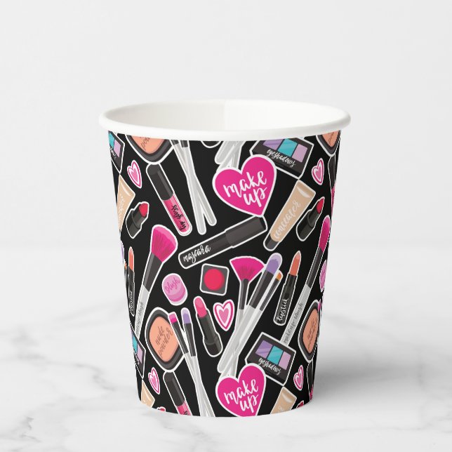 Vasos De Papel Patrón de maquillaje neón (Izquierda)
