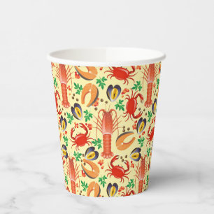 Vasos De Papel Patrón de mariscos
