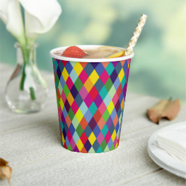 Vasos De Papel Patrón de moda Colorful- Hipster de primavera mode