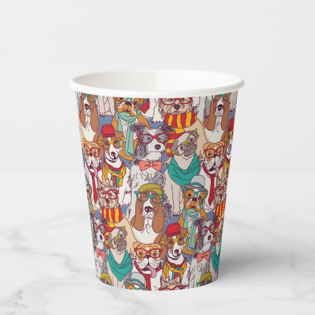 Vasos De Papel Patrón De Moda De Cachorro Cuto (Izquierda)