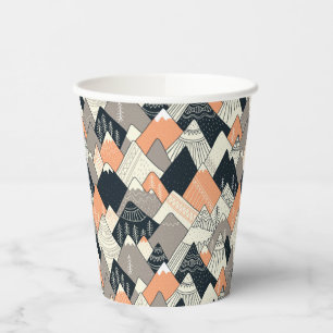 Vasos De Papel Patrón de montaña estilo escandinavo