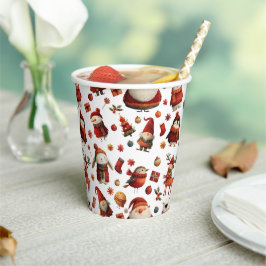 Vasos De Papel Patrón de Navidad festivo Navidades de color de ag