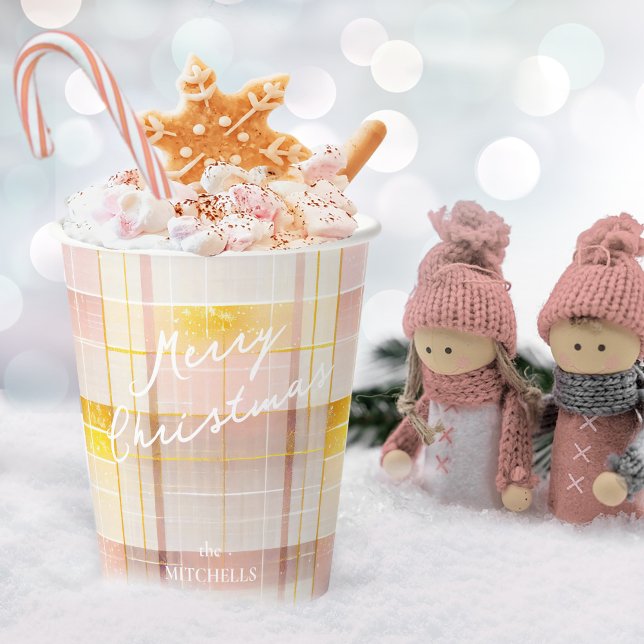 Vasos De Papel Patrón de Navidades de oro rosado #7 ID1009 (Subido por el creador)