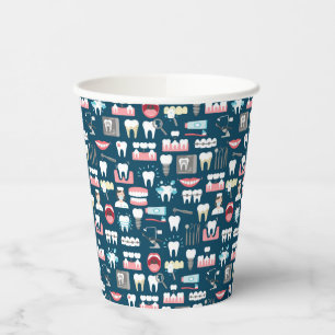 Vasos De Papel Patrón de Oficinas de Clínicas Dentales