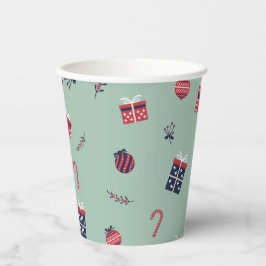 Vasos De Papel Patrón de ornamentos de presentación de Navidad su