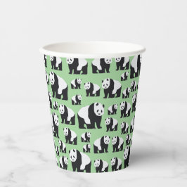 Vasos De Papel Patrón De Oso De Panda Cuta