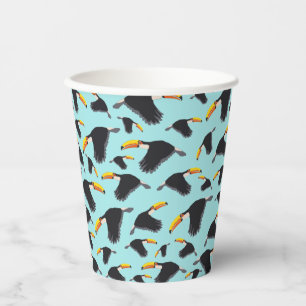 Vasos De Papel Patrón de pájaro tropical tóxico colorido