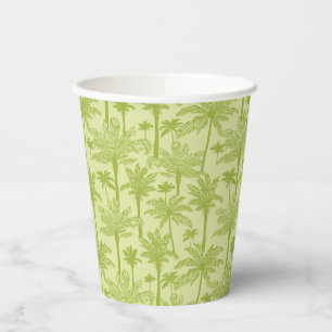 Vasos De Papel Patrón de palmeras verdes