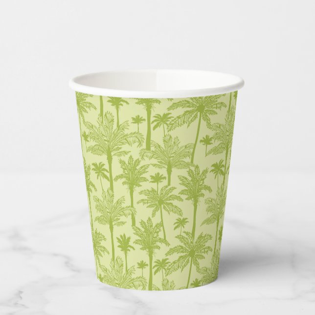 Vasos De Papel Patrón de palmeras verdes (Izquierda)