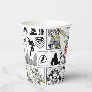 Vasos De Papel Patrón de Panel Heroico de la Liga de la Justicia
