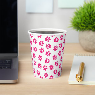 Vasos De Papel Patrón De Paws, Paws De Perro, Paws Rosados