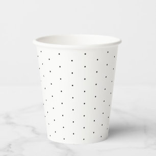 Vasos De Papel Patrón de pequeños puntos de polka blanco negro y 