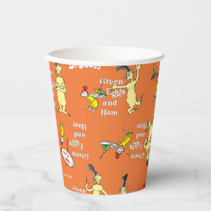 Vasos De Papel Patrón de Personajes de Huevos Verdes y Jamón de D