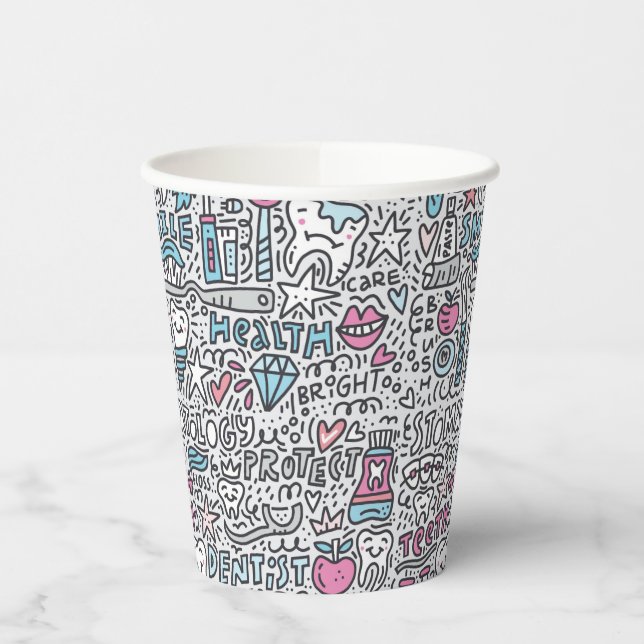 Vasos De Papel Patrón de Personalizado dental (Izquierda)
