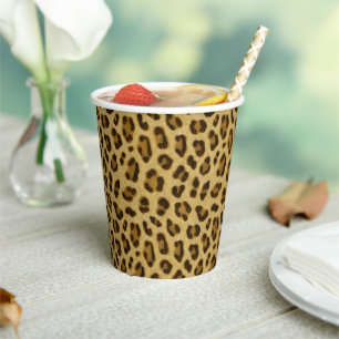Vasos De Papel Patrón de piel de impresión de animales leopardos