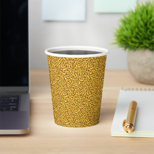 Vasos De Papel patrón de piel de leopardo amarillo marrón