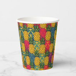 Vasos De Papel Patrón de Piña