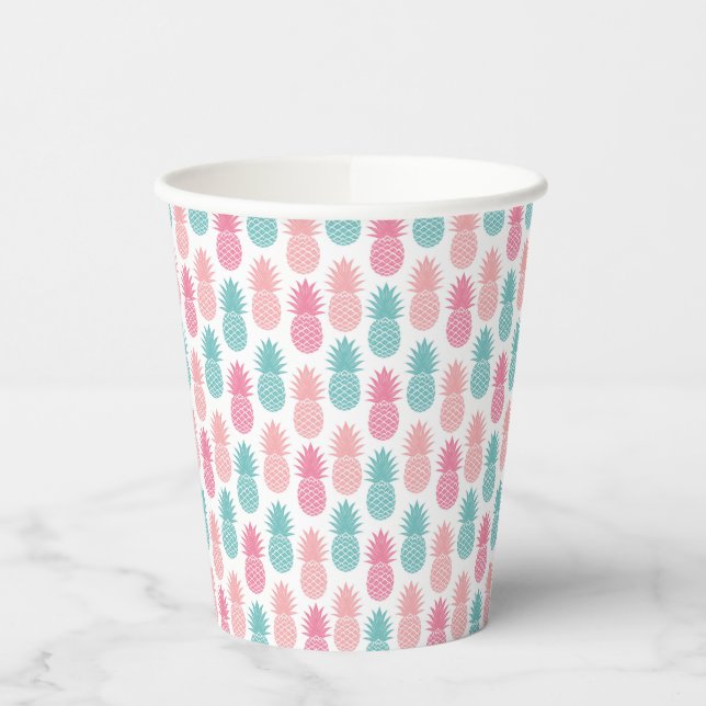 Vasos De Papel Patrón de piña de época (Izquierda)