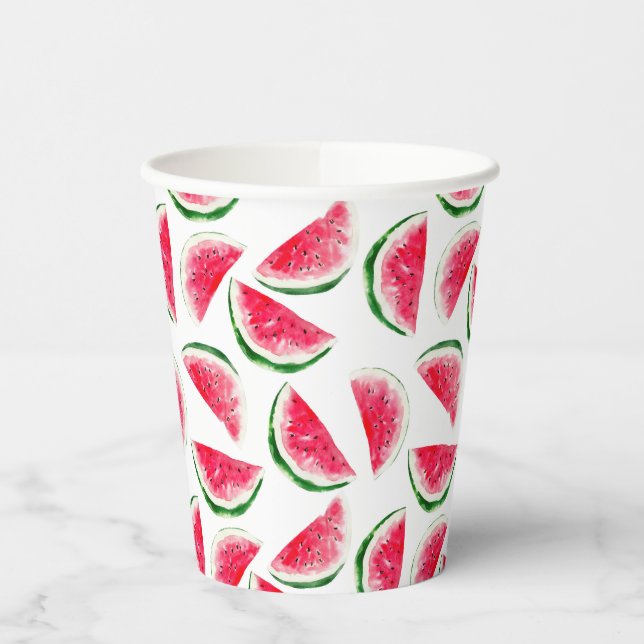 Vasos De Papel Patrón de piña y sandía (Izquierda)