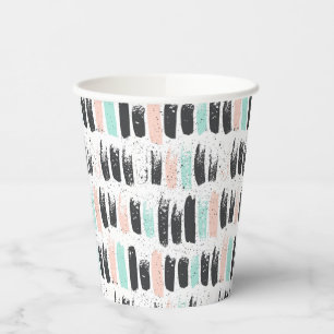 Vasos De Papel Patrón de pinceles y trazos de tinta