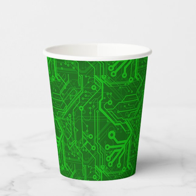 Vasos De Papel Patrón de placa de circuito impreso verde (Izquierda)