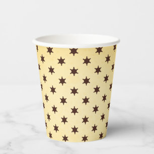 Vasos De Papel patrón de placa de sheriff