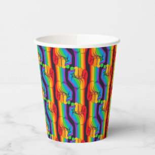 Vasos De Papel Patrón de puño arco iris