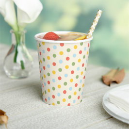 Vasos De Papel Patrón de punto de polka natural de maravilla