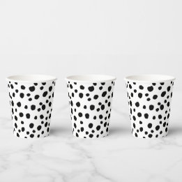Vasos De Papel Patrón de punto moderno blanco y negro