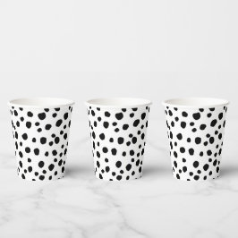 Vasos De Papel Patrón de punto moderno blanco y negro