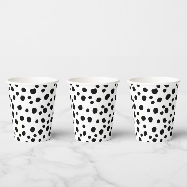 Vasos De Papel Patrón de punto moderno blanco y negro (Multi)