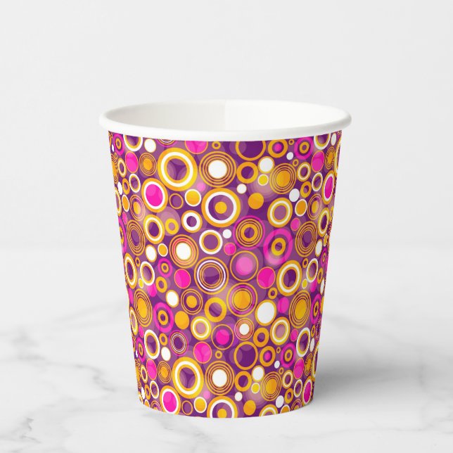 Vasos De Papel Patrón de puntos de Polka Violeta (Izquierda)