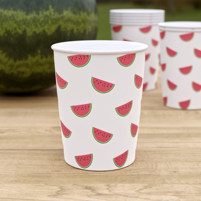 Vasos De Papel Patrón de rebanado de sandía Cubos de papel de ver (🍉For summer parties as watermelon is the official fruit of the summer 🍉)