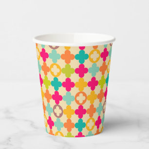 Vasos De Papel Patrón de rosetón medieval de época
