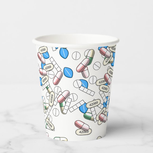 Vasos De Papel Patrón de salpicaduras de pastillas (Anverso)