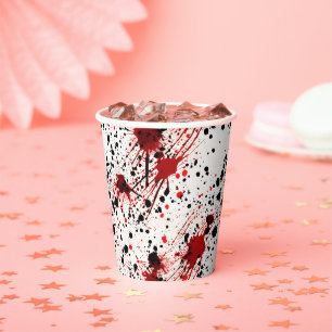 Vasos De Papel Patrón de salpicaduras de sangre roja