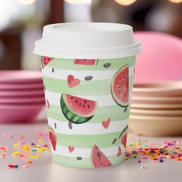 Vasos De Papel Patrón de sandía roja, fiesta de verano