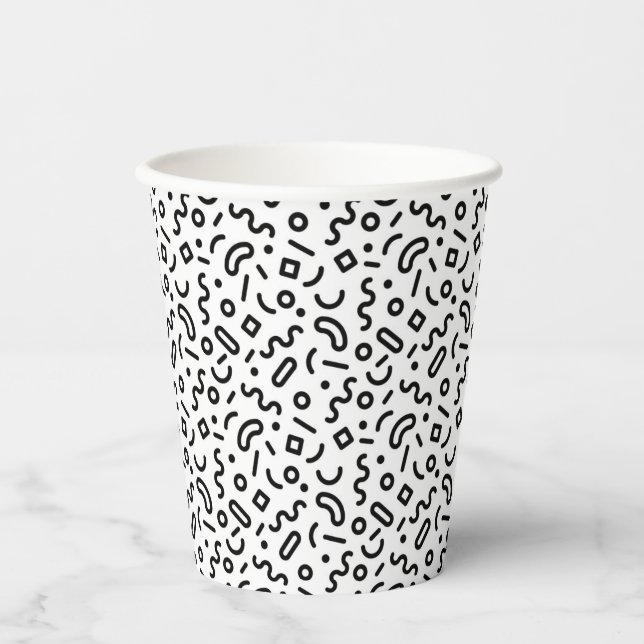 Vasos De Papel Patrón de silenciamiento retro (Anverso)