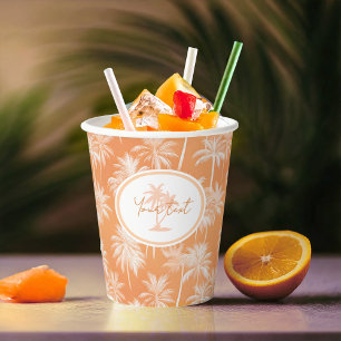 Vasos De Papel Patrón de silueta de árbol de palmas hawaiano Taca