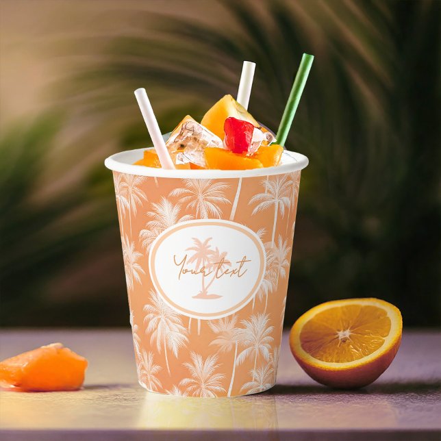Vasos De Papel Patrón de silueta de árbol de palmas hawaiano Taca (Subido por el creador)