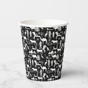 Vasos De Papel Patrón de símbolos jeroglífico de Egipto antiguo