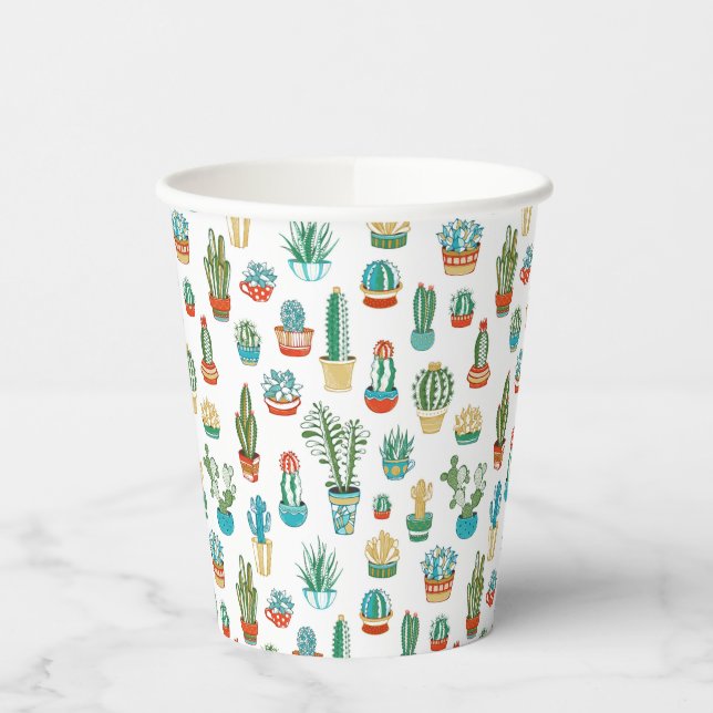 Vasos De Papel Patrón de suculentos (Izquierda)