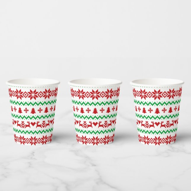 Vasos De Papel Patrón de suéter de navidades (Multi)