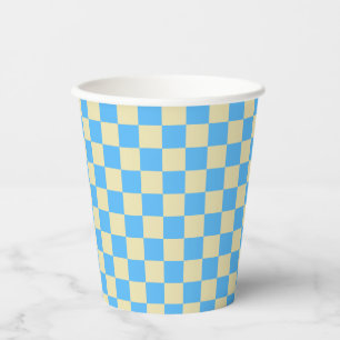 Vasos De Papel Patrón de tablero de mandos retro estético azul bl