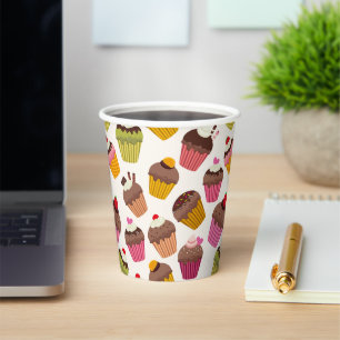 Vasos De Papel Patrón de tarta, patrón de muffin, chocolate, cora
