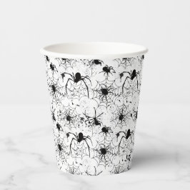 Vasos De Papel Patrón de telaraña de Halloween