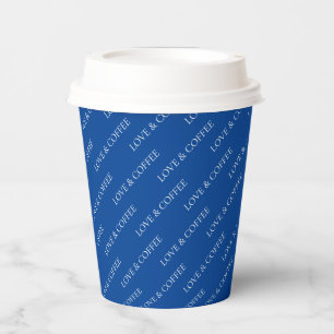 Vasos De Papel Patrón de texto personalizado minimalista de cobal