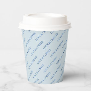 Vasos De Papel Patrón de texto personalizado minimalista de cobal
