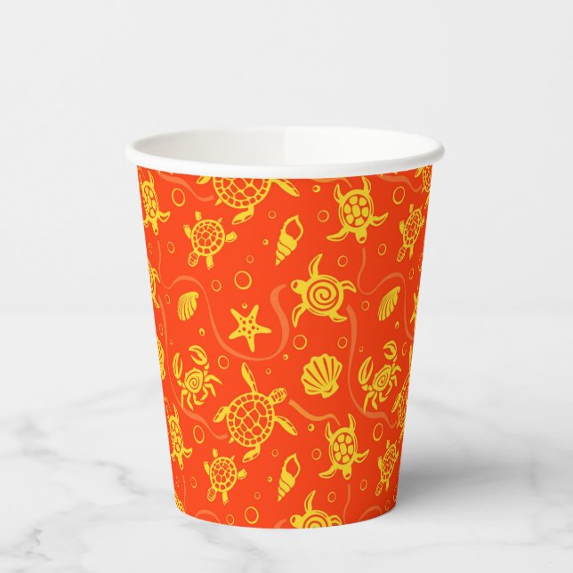 Vasos De Papel Patrón de tortugas (Izquierda)